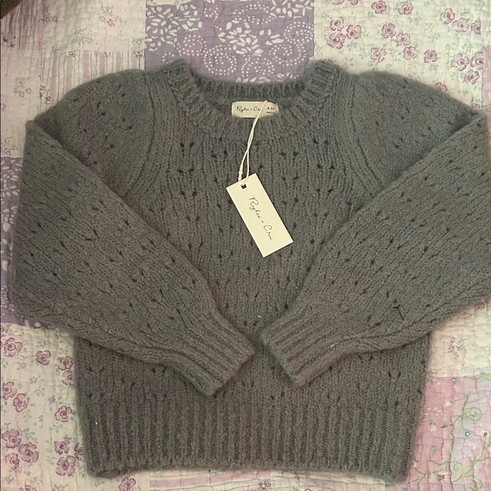 Rylee + Cru Charcoal Knit Sweater